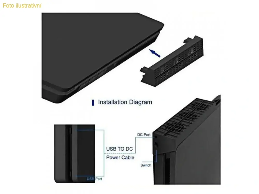 Ventilátor chlazení usb DOBE Cooling Fan PS4 Slim (PS4)