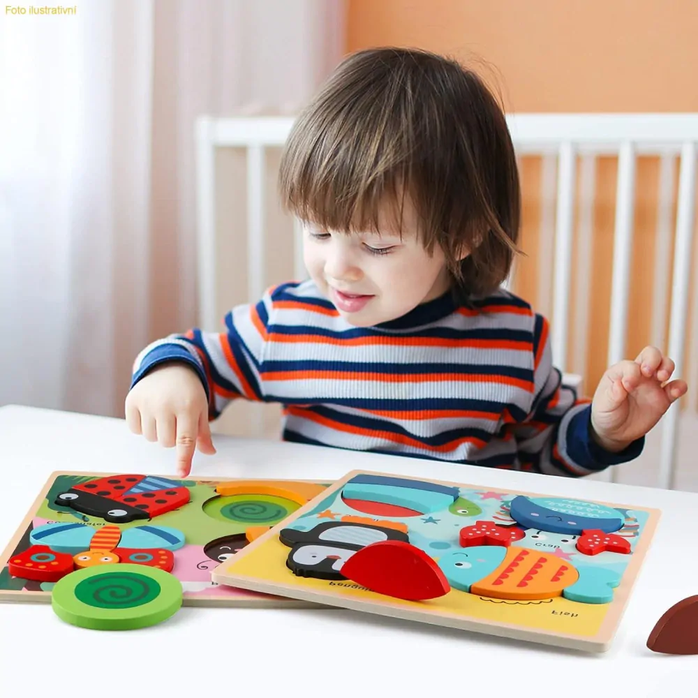 Vzdělávací hračka pro malé děti, Vkládací Puzzle Jacootoys