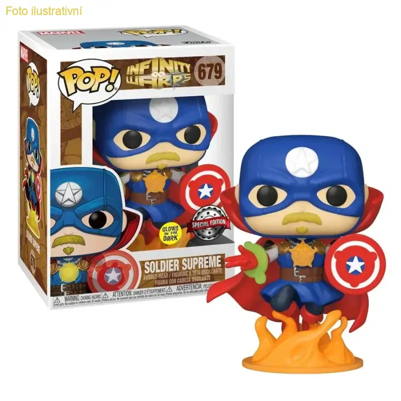 Funko POP! 679 Marvel Infinity Warps, Glow in the Dark- svítí ve tmě- Soldier Supreme (FUNKO)