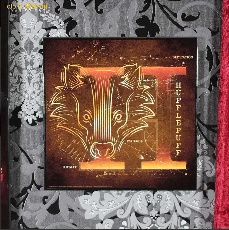 Obraz Harry Potter - Hufflepuff Celestial Crystal Clear Art Pictures (Nemesis Now)