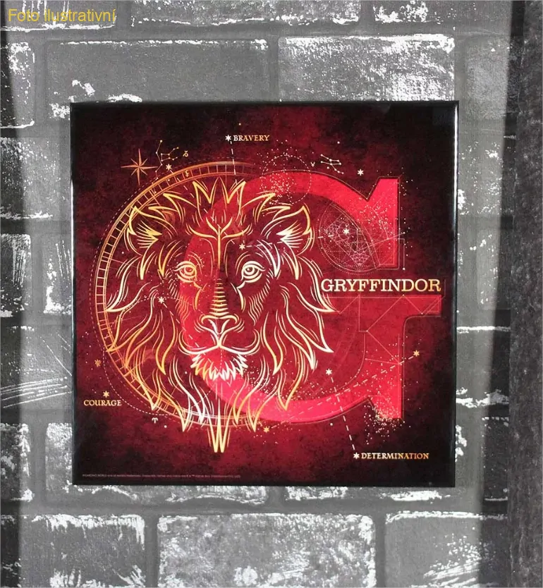 Obraz Harry Potter - Gryffindor Celestial Crystal Clear Art Pictures (Nemesis Now)