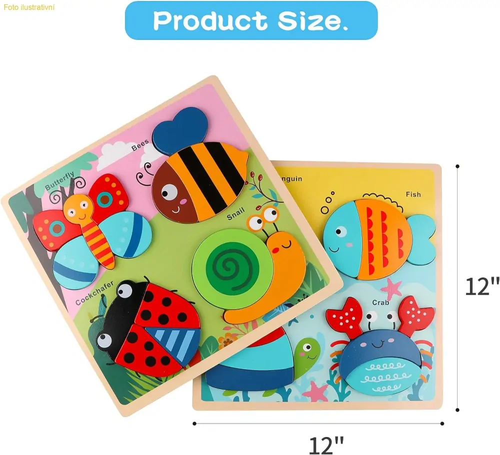 Vzdělávací hračka pro malé děti, Vkládací Puzzle Jacootoys