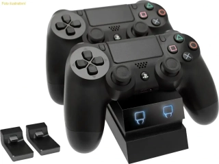 Black PS4 Twin Docking Station, Dokovací stanice pro PS4 ovladače (PS4)