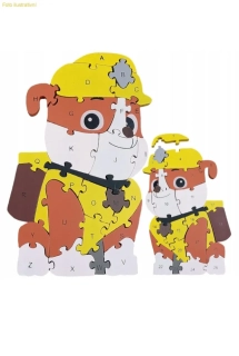 Dřevěné puzzle vzdělávací - Paw Patrol, Tlapková patrola (Rubble)