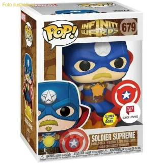 Funko POP! 679 Marvel Infinity Warps, Glow in the Dark- svítí ve tmě- Soldier Supreme (FUNKO)